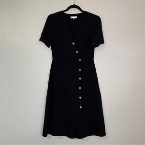 Anthropologie Art + Ephect Black Simple Minimal Aline Dress Small Womens